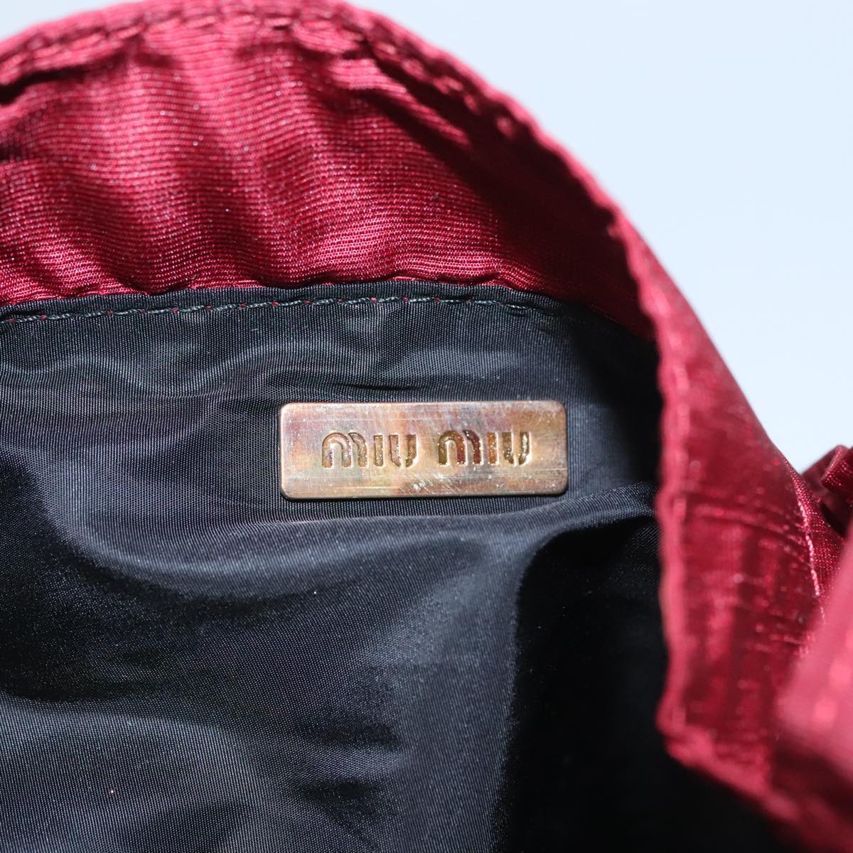 Miu Miu Folding Type Tote Bag Nylon Red Auth 111415V