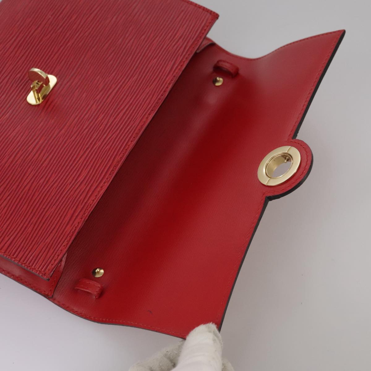 LOUIS VUITTON Epi Pochette Arche Shoulder Bag Red M52577 LV Auth 111418