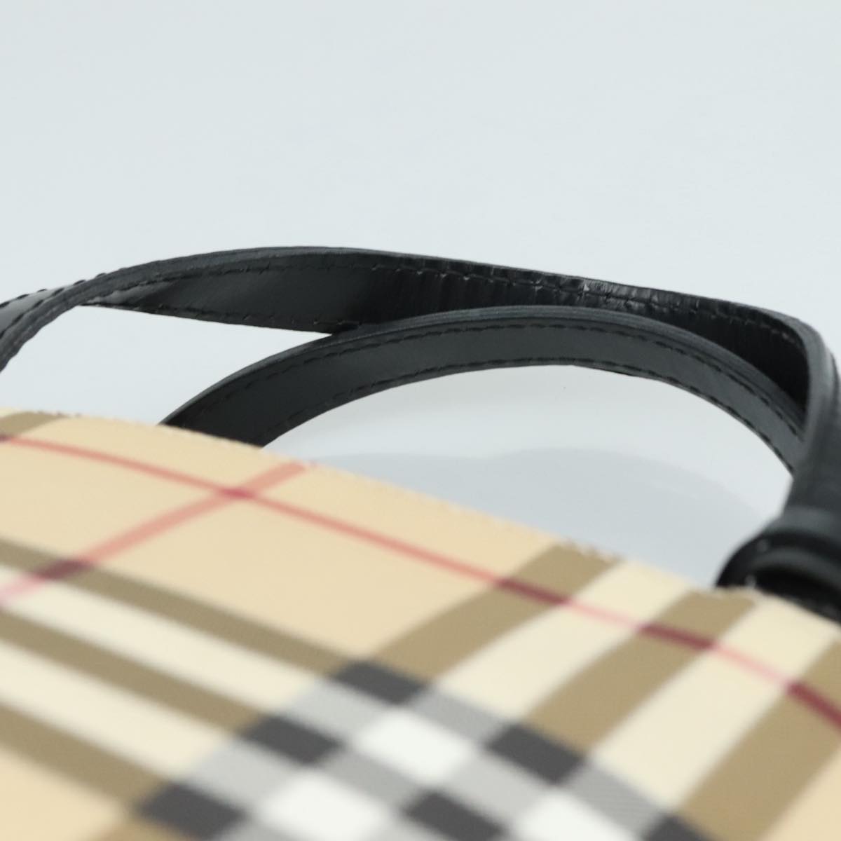 BURBERRY Nova Check Hand Bag PVC Beige Auth 111433