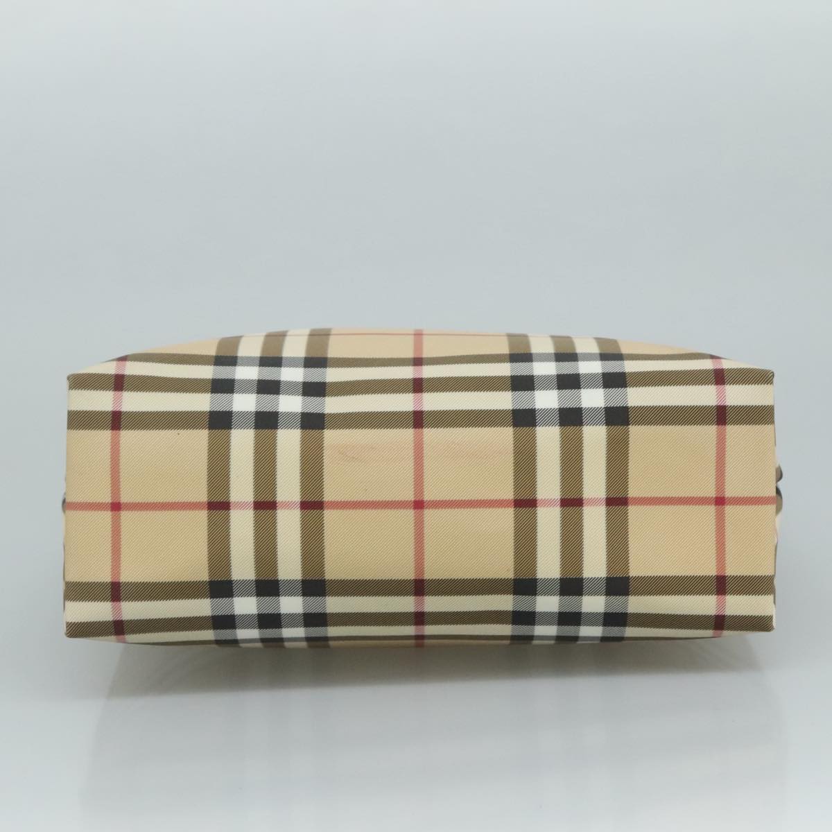 BURBERRY Nova Check Hand Bag PVC Beige Auth 111433