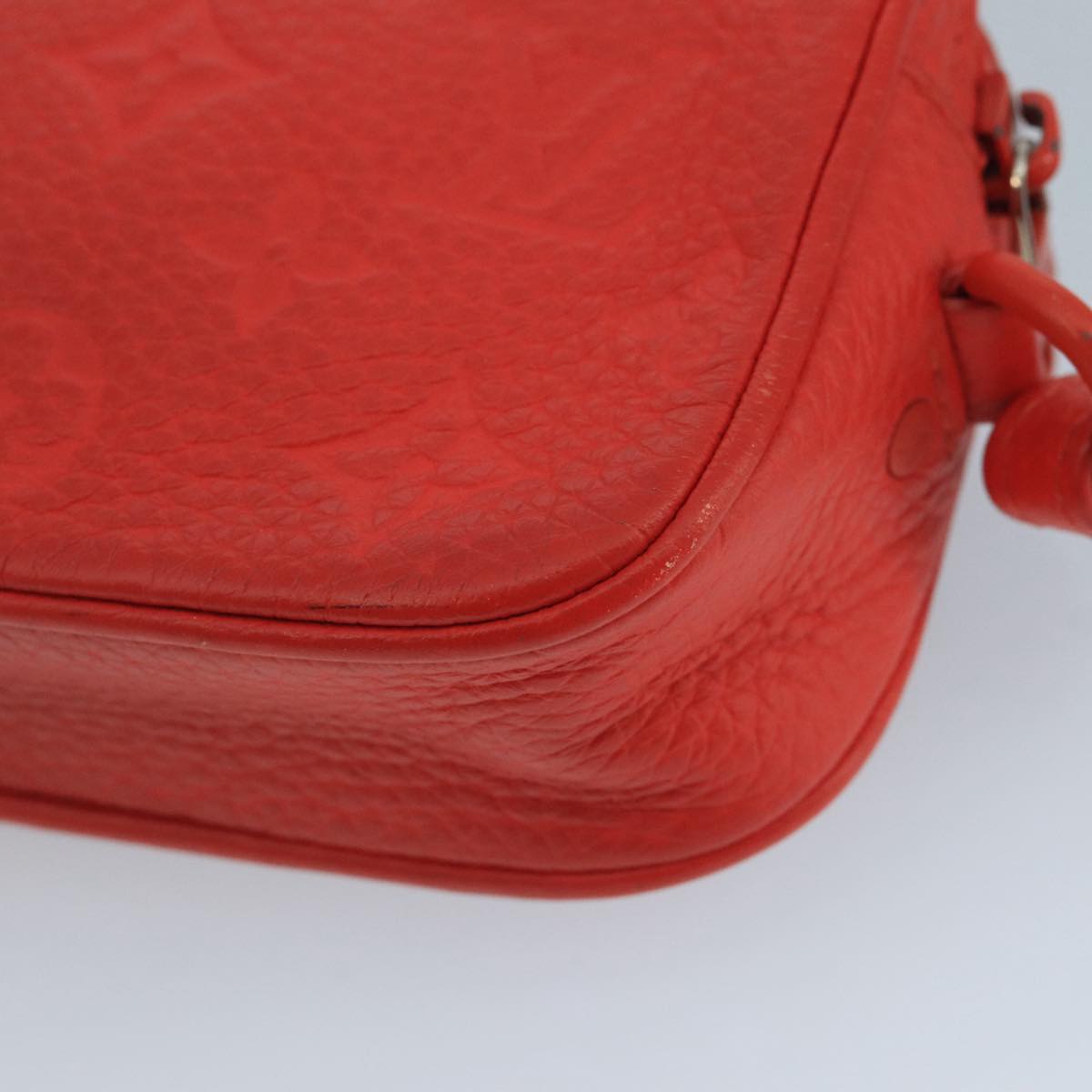 LOUIS VUITTON Monogram Empreinte Pochette Volga Bag Red M53555 LV Auth 111442