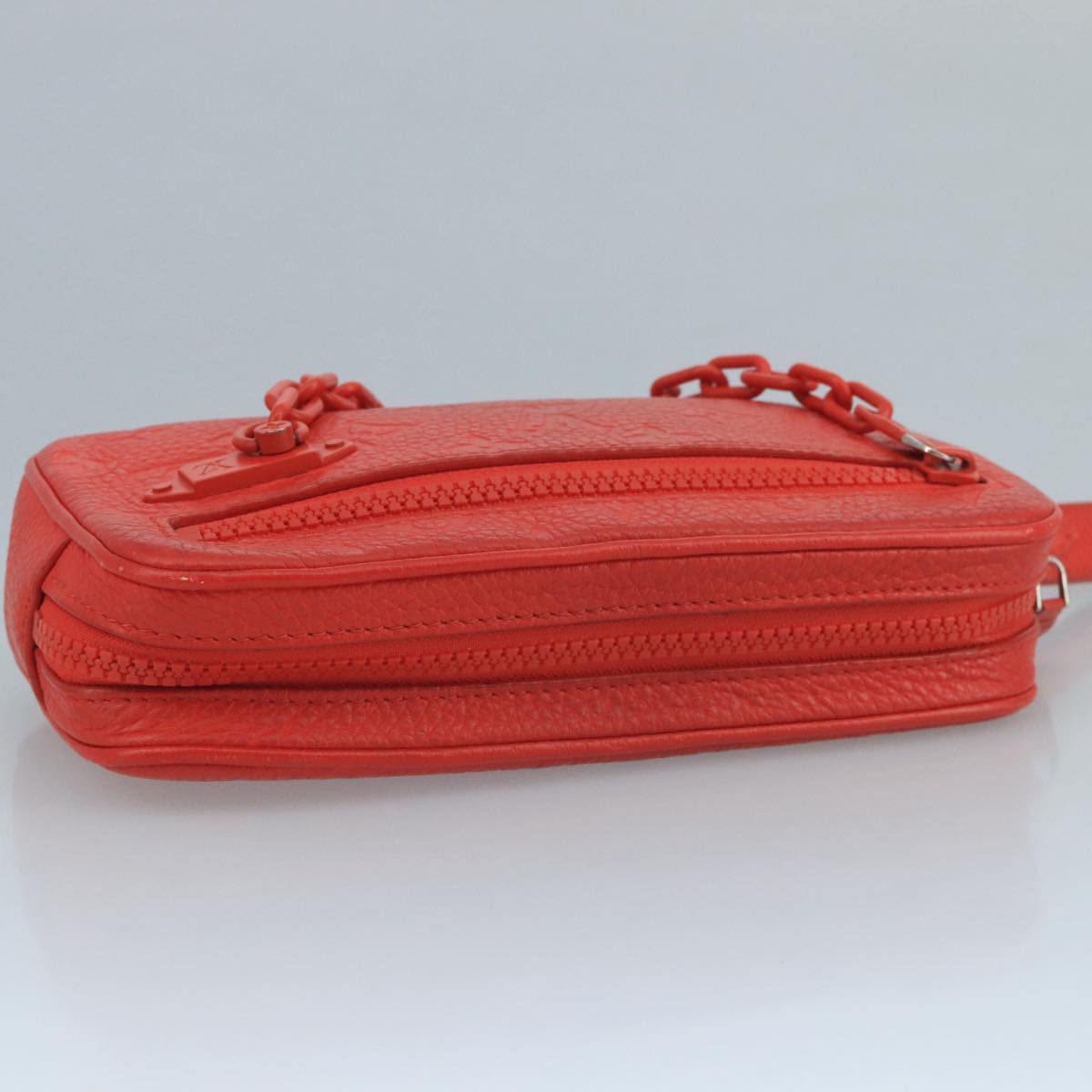 LOUIS VUITTON Monogram Empreinte Pochette Volga Bag Red M53555 LV Auth 111442
