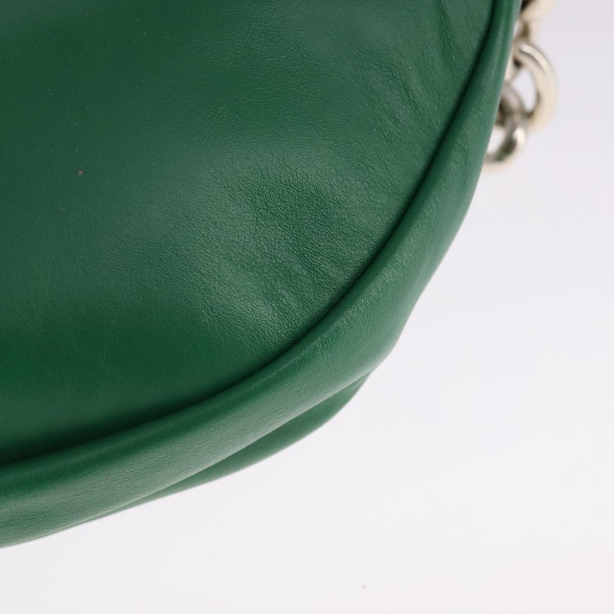 BOTTEGA VENETA Chain Shoulder Bag Leather Green Auth 111467V