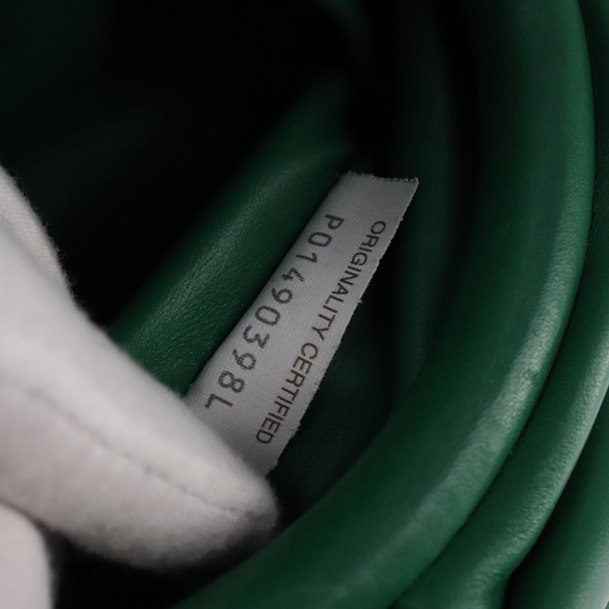 BOTTEGA VENETA Chain Shoulder Bag Leather Green Auth 111467V