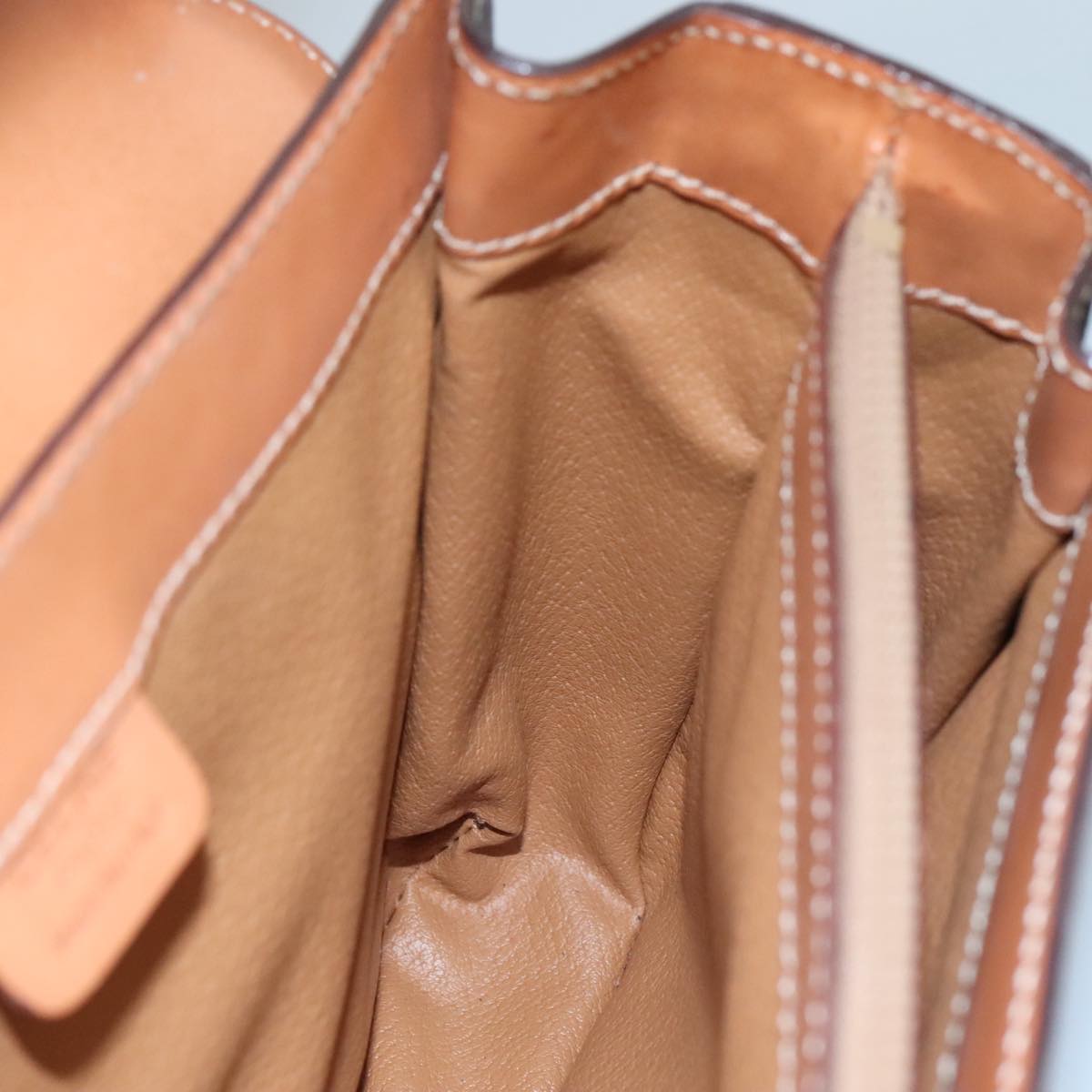 CELINE Macadam Canvas Hand Bag PVC Leather Brown Auth 111489