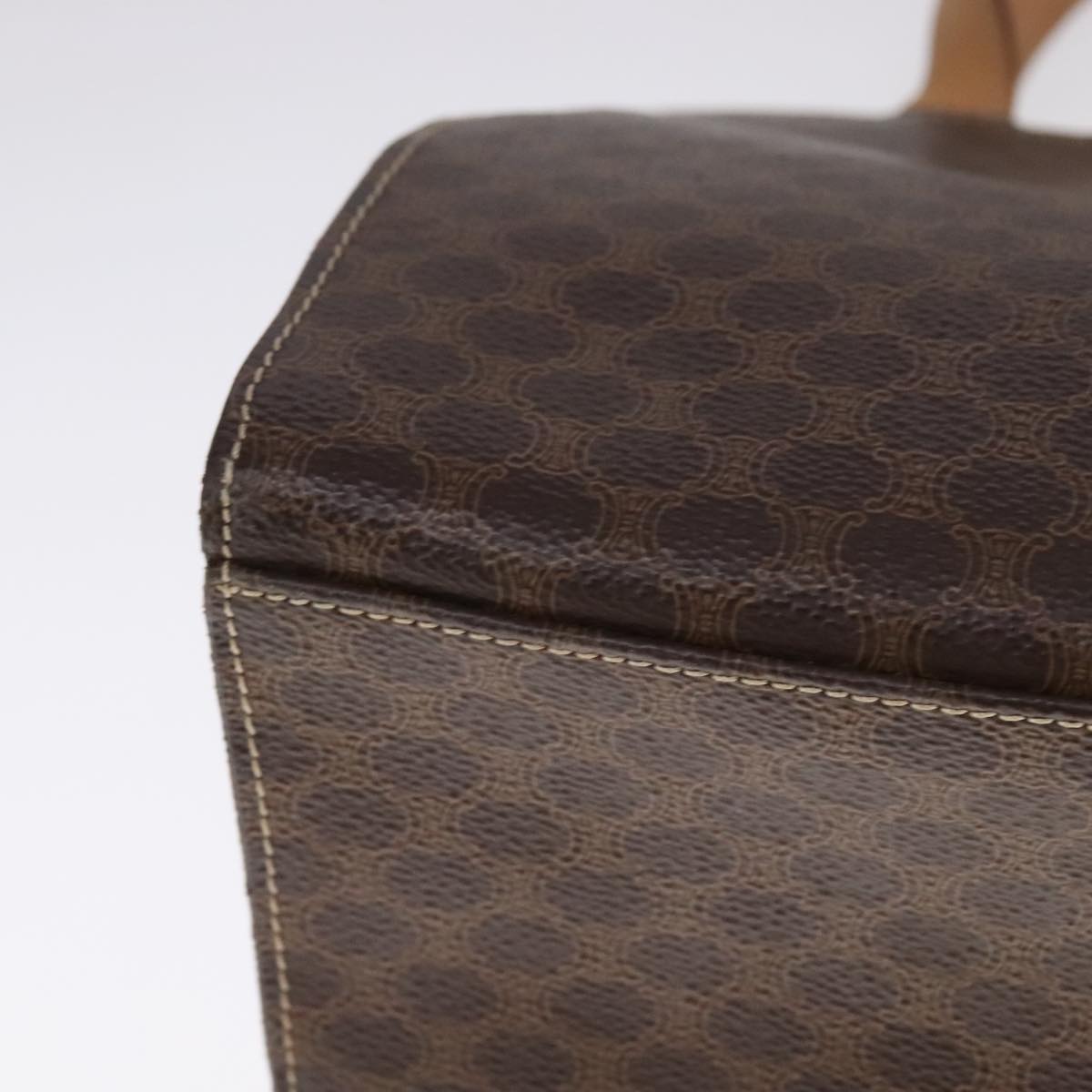 CELINE Macadam Canvas Hand Bag PVC Leather 2way Brown Auth 111490