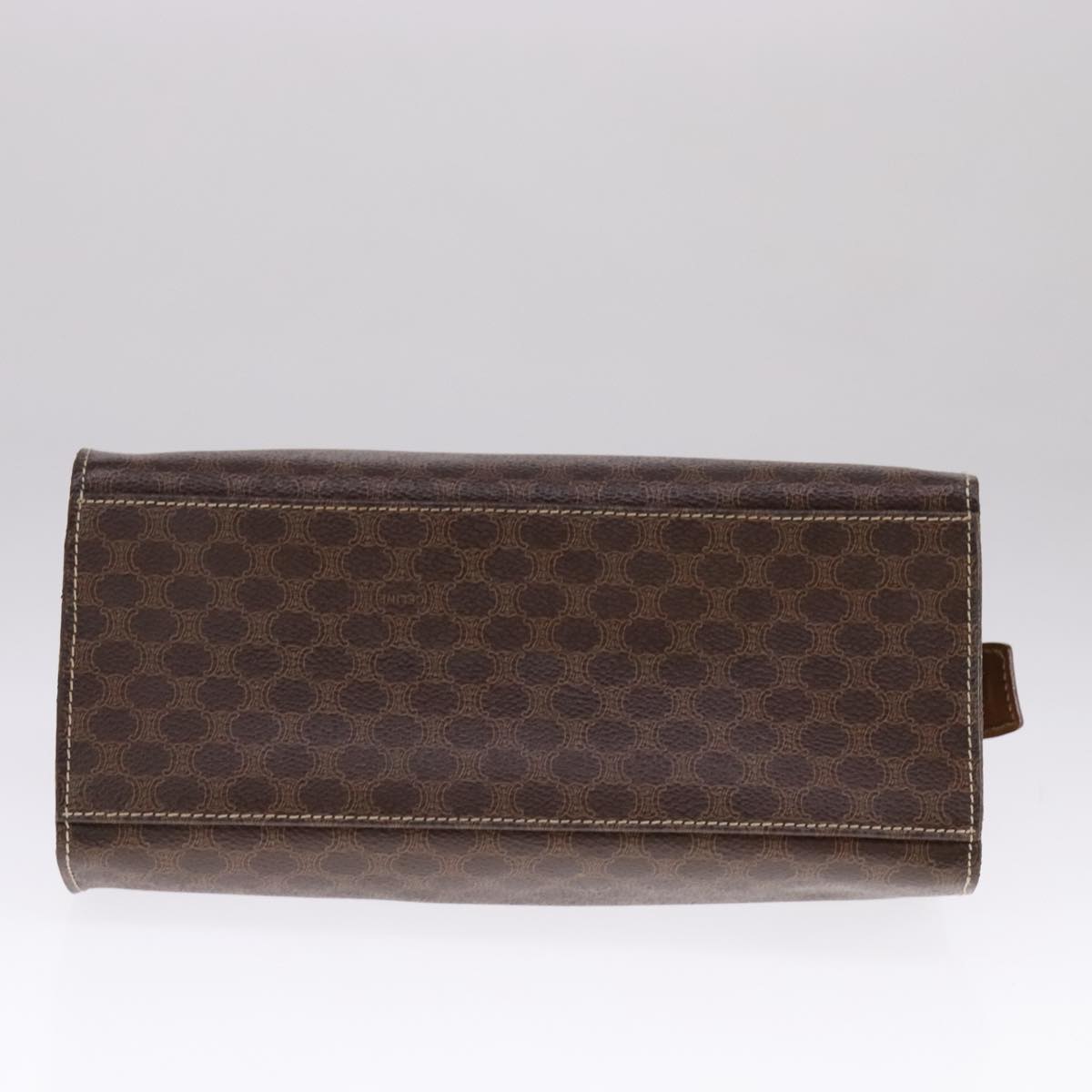 CELINE Macadam Canvas Hand Bag PVC Leather 2way Brown Auth 111490