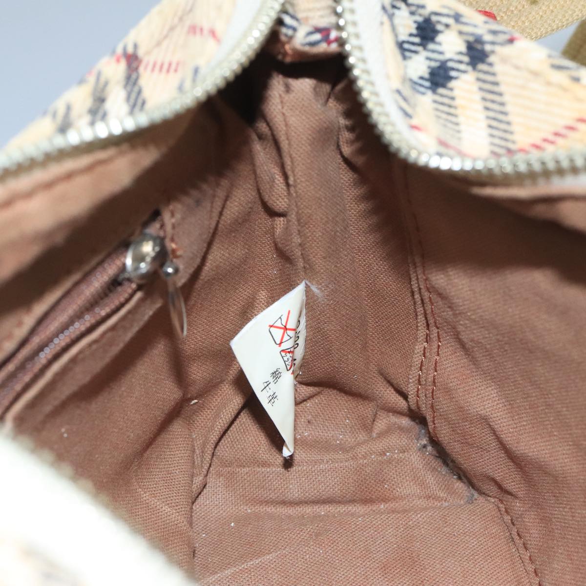 BURBERRY Nova Check Blue Label Shoulder Bag Canvas Beige Auth 111495