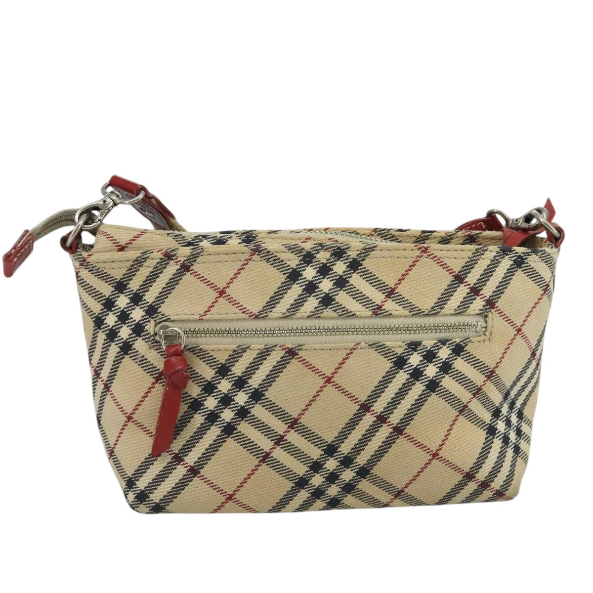 BURBERRY Nova Check Blue Label Shoulder Bag Canvas Beige Auth 111495
