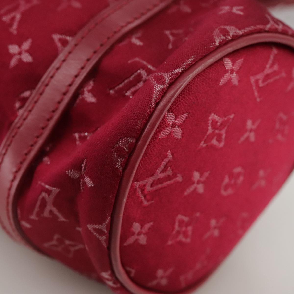 LOUIS VUITTON Monogram Satin Little papillon Hand Bag Pink M92353 LV Auth 111500