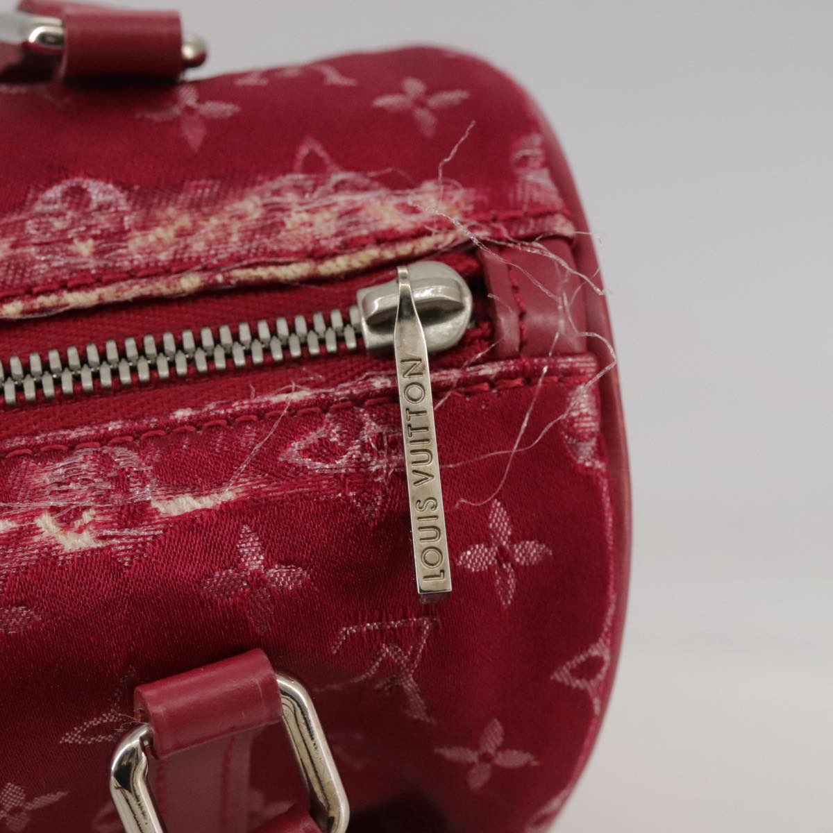 LOUIS VUITTON Monogram Satin Little papillon Hand Bag Pink M92353 LV Auth 111500