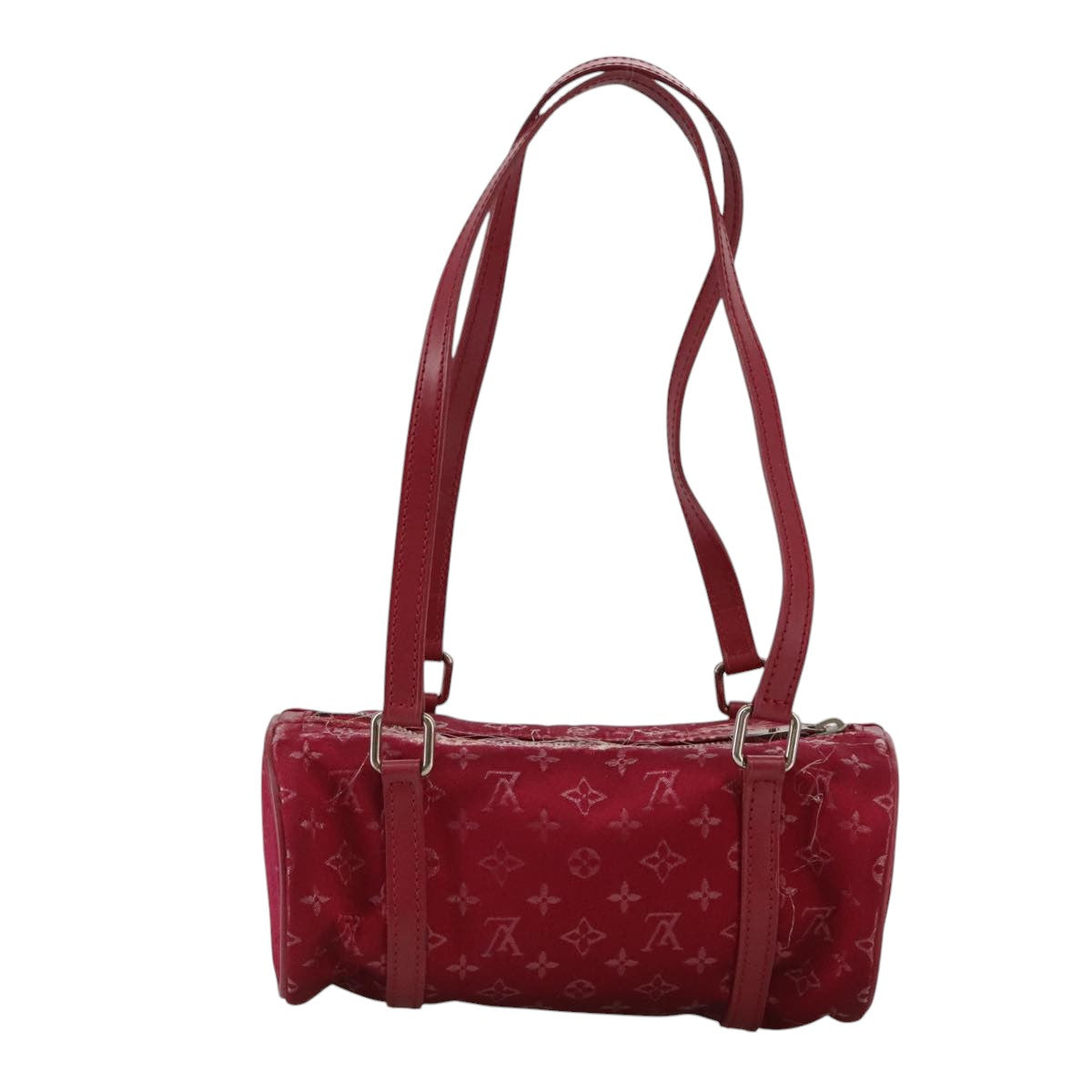 LOUIS VUITTON Monogram Satin Little papillon Hand Bag Pink M92353 LV Auth 111500