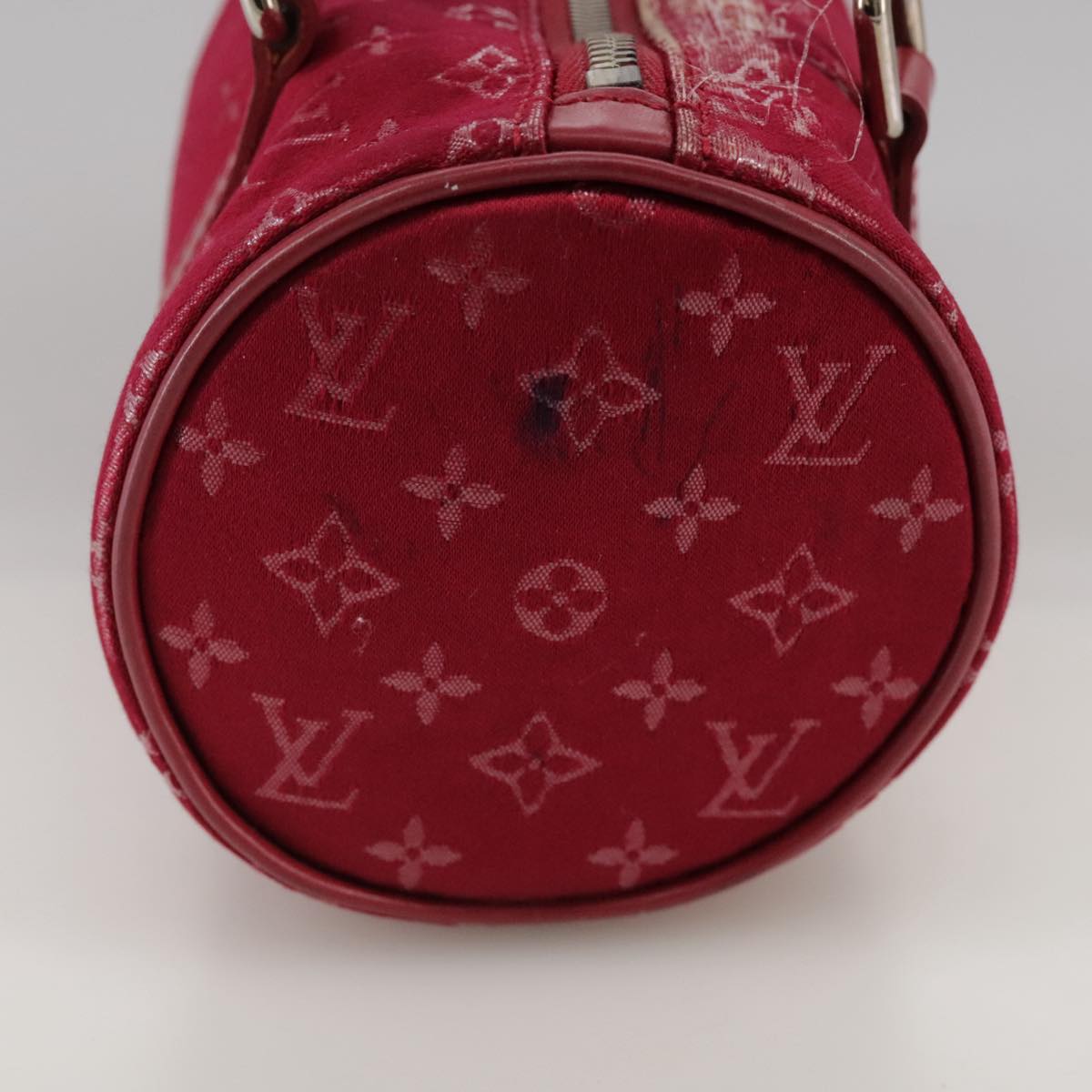 LOUIS VUITTON Monogram Satin Little papillon Hand Bag Pink M92353 LV Auth 111500
