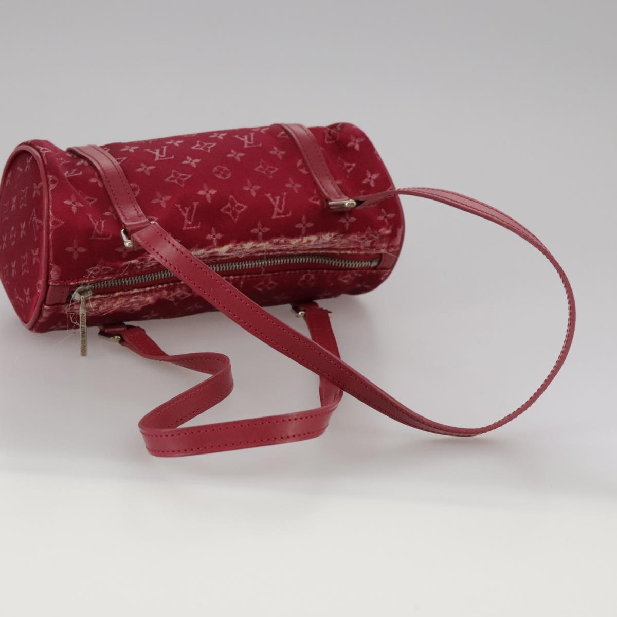 LOUIS VUITTON Monogram Satin Little papillon Hand Bag Pink M92353 LV Auth 111500