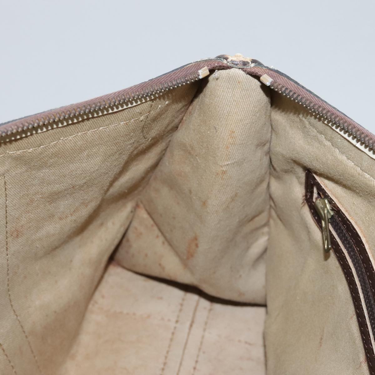 Christian Dior Trotter Canvas Hand Bag Brown Auth 111521