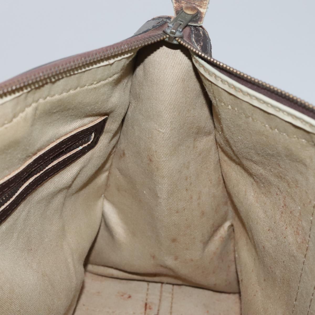 Christian Dior Trotter Canvas Hand Bag Brown Auth 111521