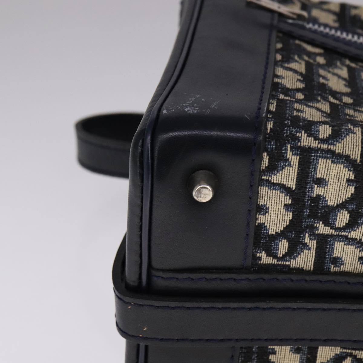 Christian Dior Trotter Canvas Shoulder Bag Navy Auth 111522