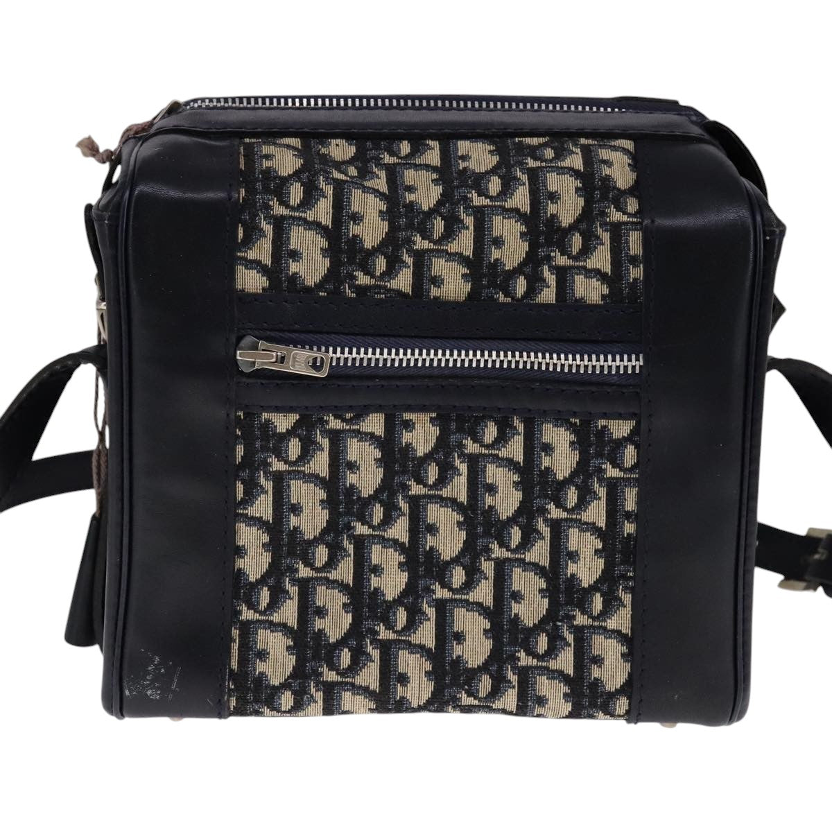 Christian Dior Trotter Canvas Shoulder Bag Navy Auth 111522