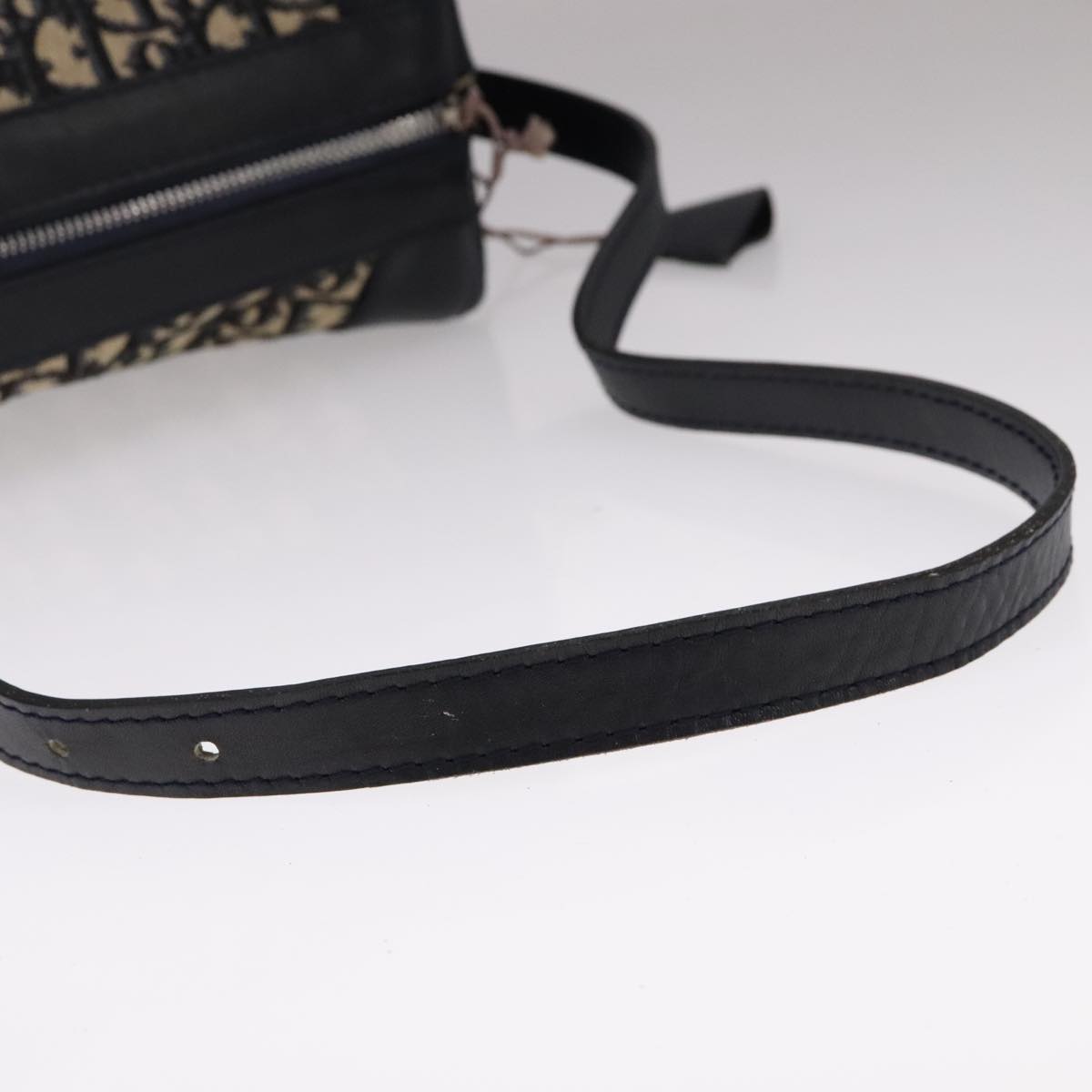 Christian Dior Trotter Canvas Shoulder Bag Navy Auth 111522
