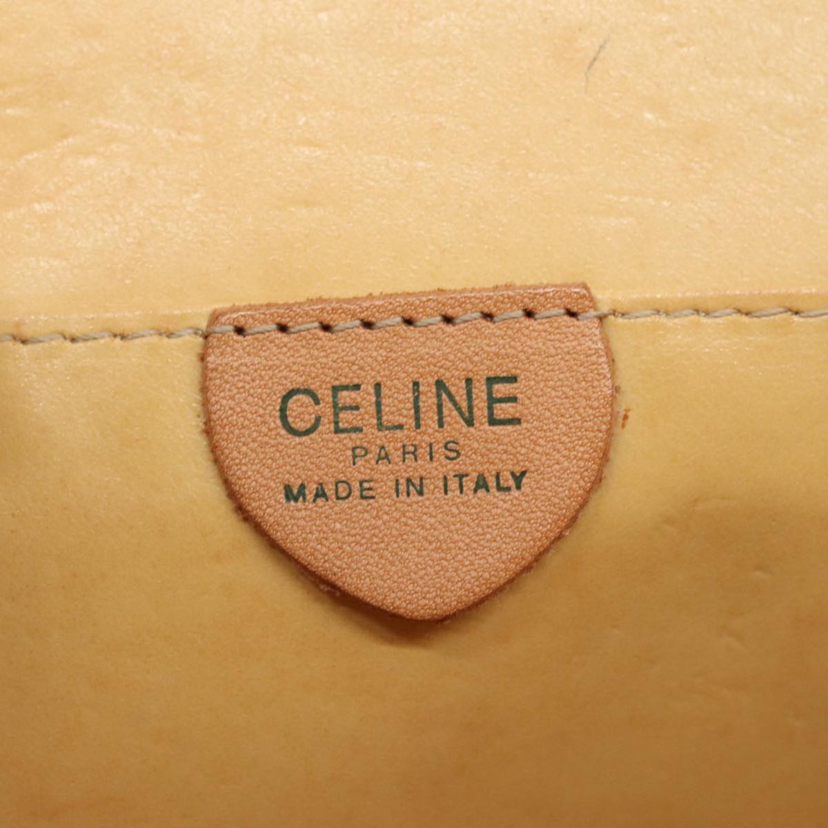 CELINE Macadam Canvas Shoulder Bag PVC Leather Gold Brown Auth 111547