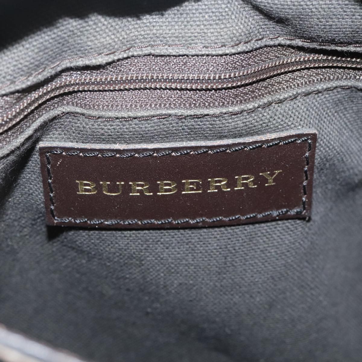 BURBERRY Nova Check Shoulder Bag PVC Beige Brown gold Auth 111586