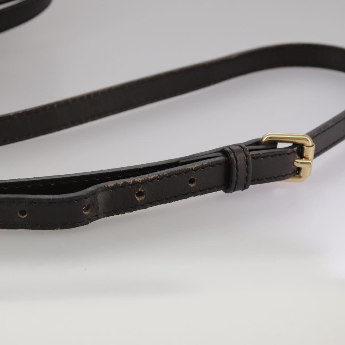 BURBERRY Nova Check Shoulder Bag PVC Beige Brown gold Auth 111586