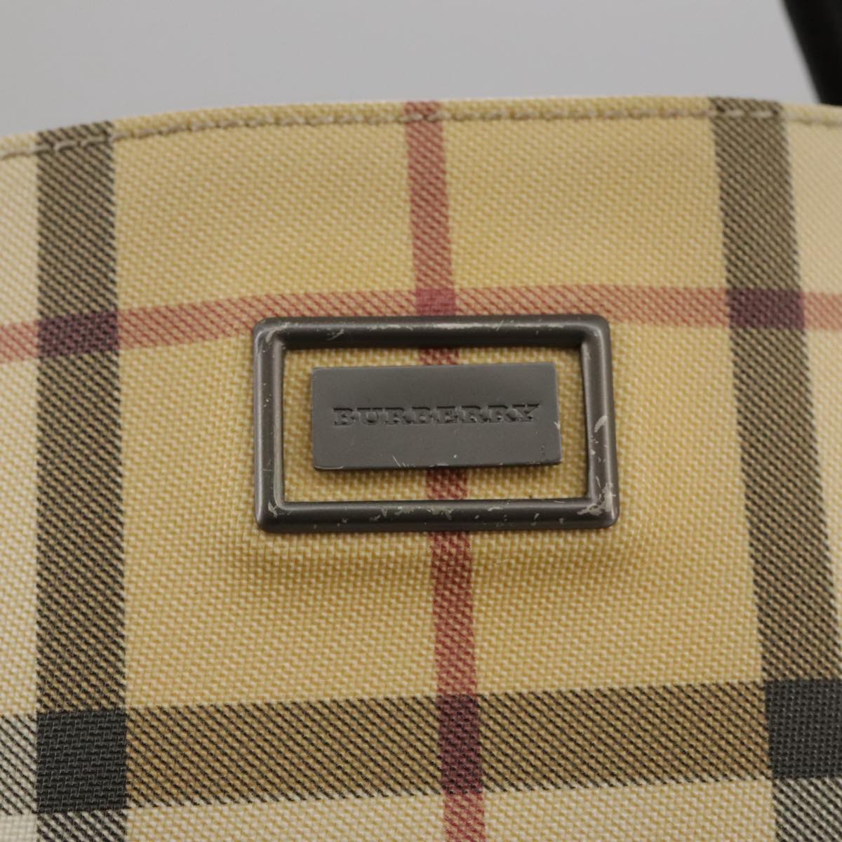 BURBERRY Nova Check Hand Bag PVC Beige Brown Auth 111588