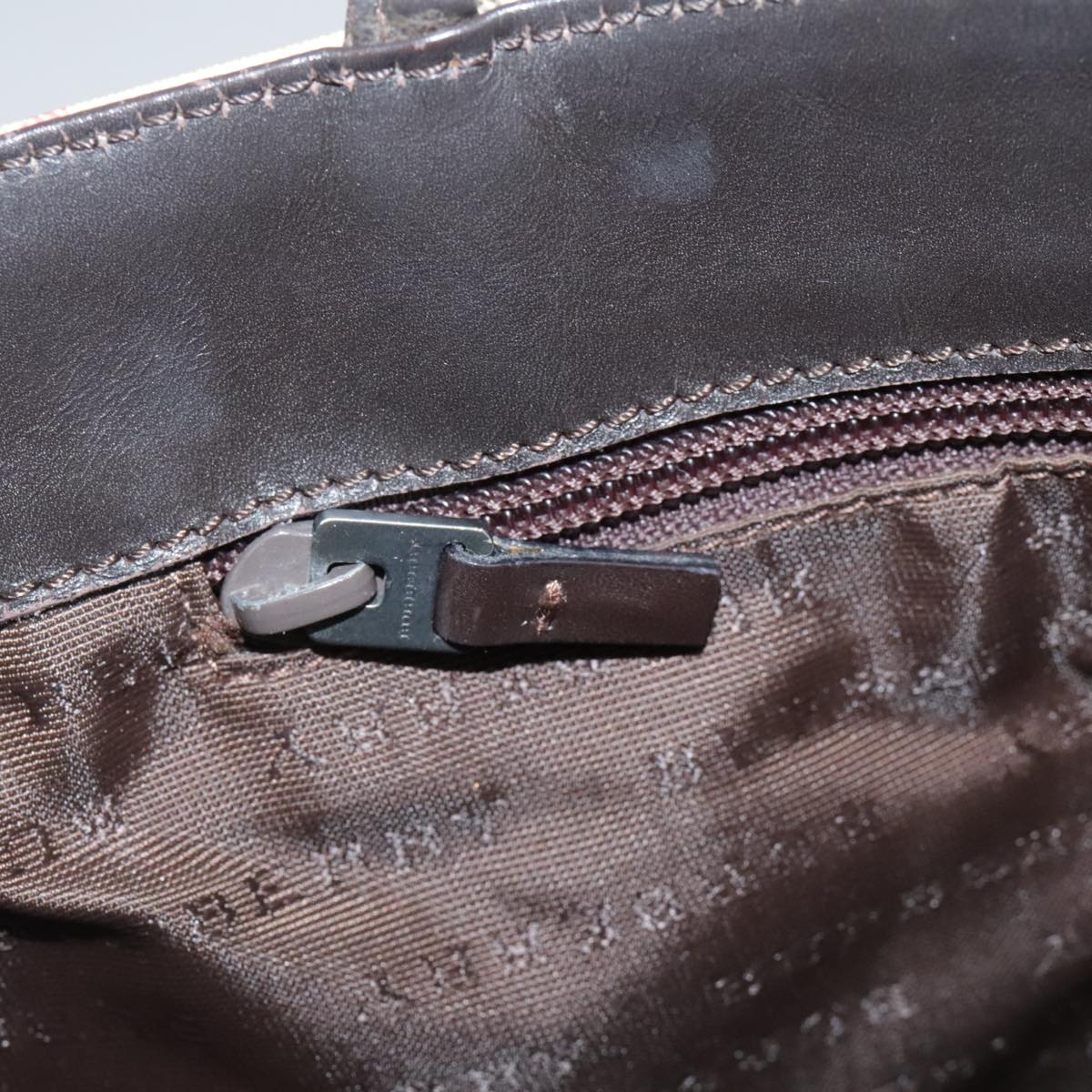 BURBERRY Nova Check Hand Bag PVC Beige Brown Auth 111588