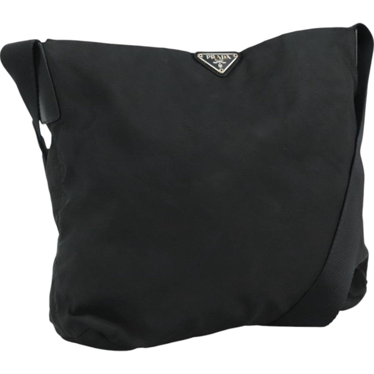 PRADA Shoulder Bag Nylon Black Auth 111609