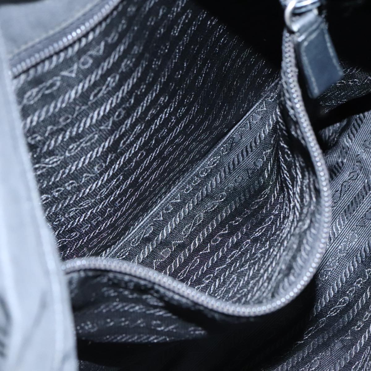 PRADA Shoulder Bag Nylon Black Auth 111609