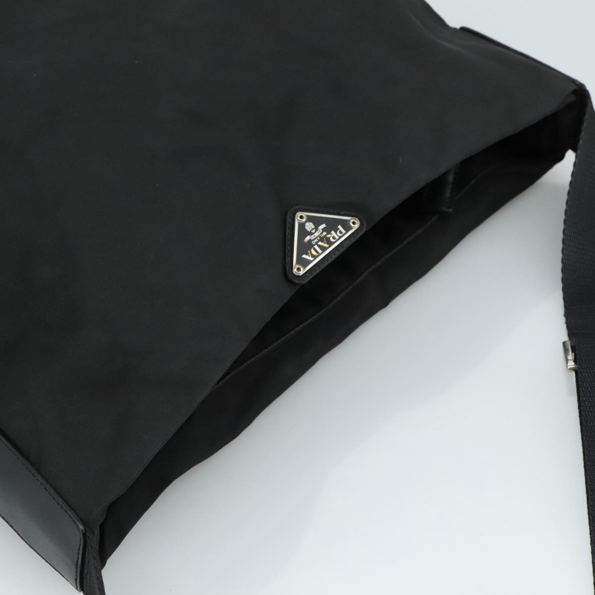 PRADA Shoulder Bag Nylon Black Auth 111609