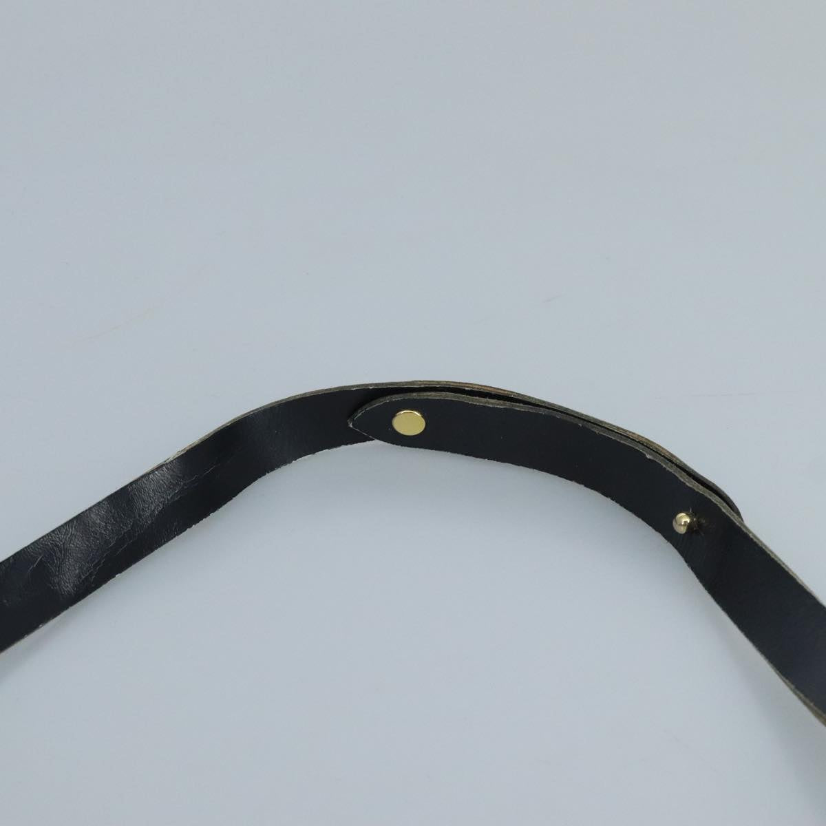 Christian Dior Trotter Canvas Shoulder Bag Navy Gold Auth 111610