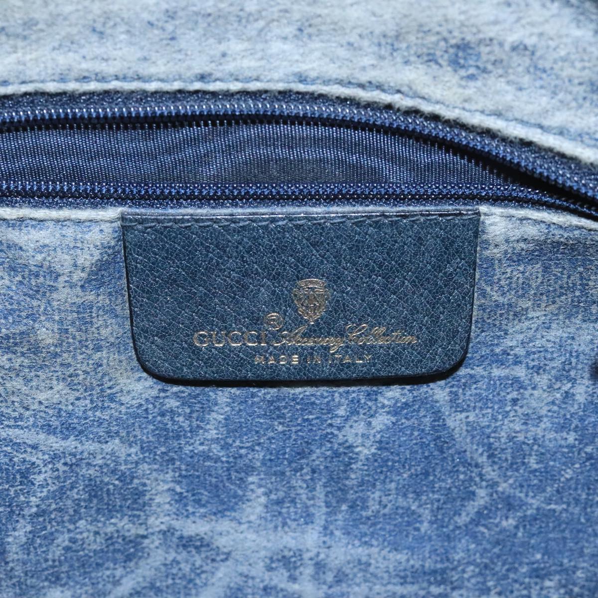 GUCCI GG Supreme Sherry Line Bag PVC Navy Gold Red 72 02 088 Auth 111626