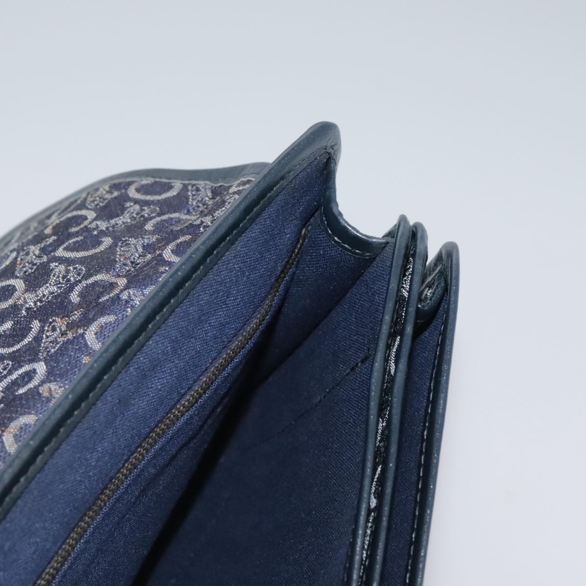 CELINE C Sulky Hand Bag Canvas Navy Auth 111628