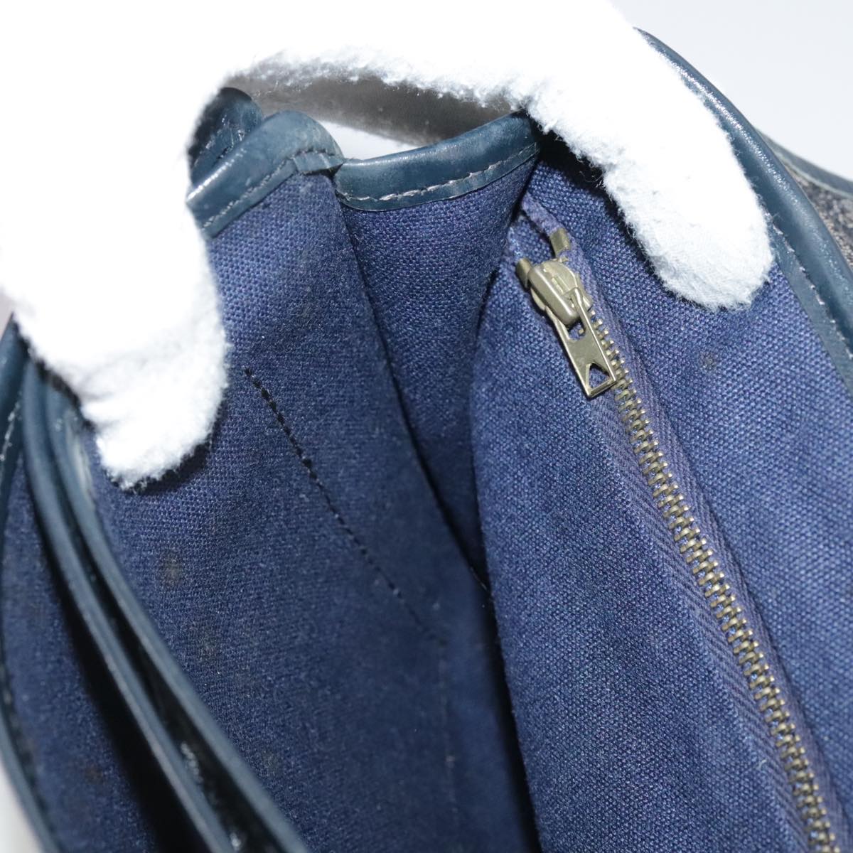 CELINE C Sulky Hand Bag Canvas Navy Auth 111628