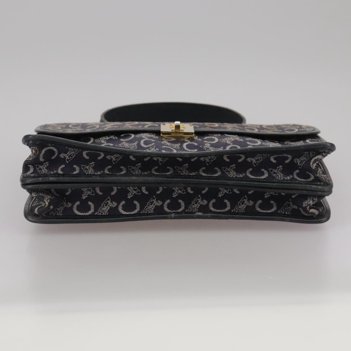 CELINE C Sulky Hand Bag Canvas Navy Auth 111628