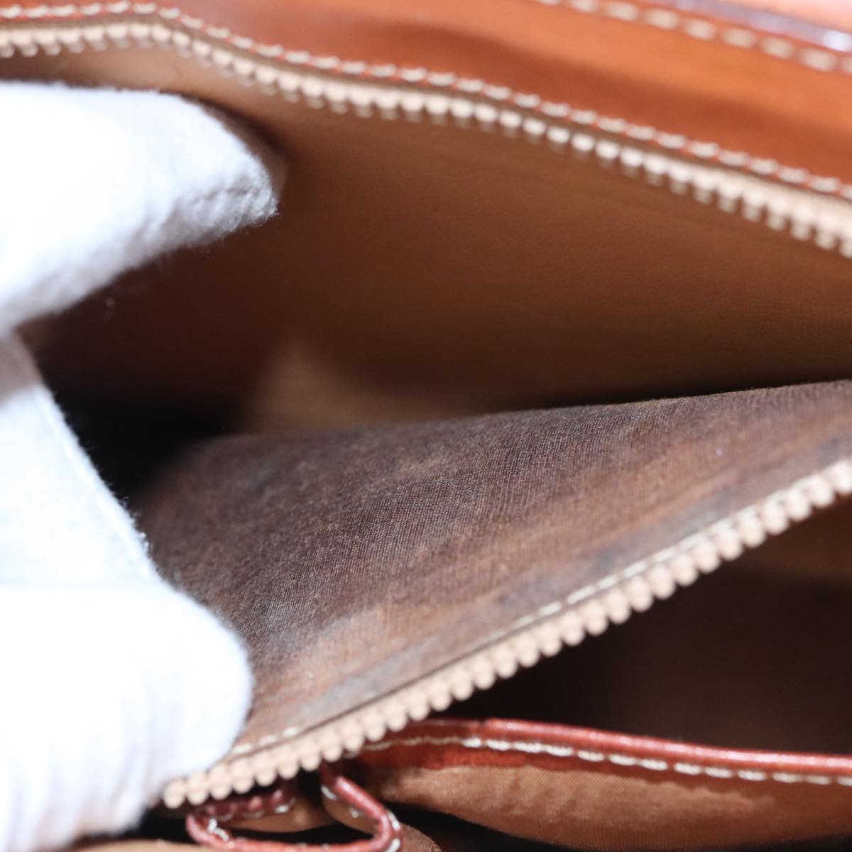 CELINE Macadam Canvas Hand Bag PVC Leather 2way Brown Auth 111670