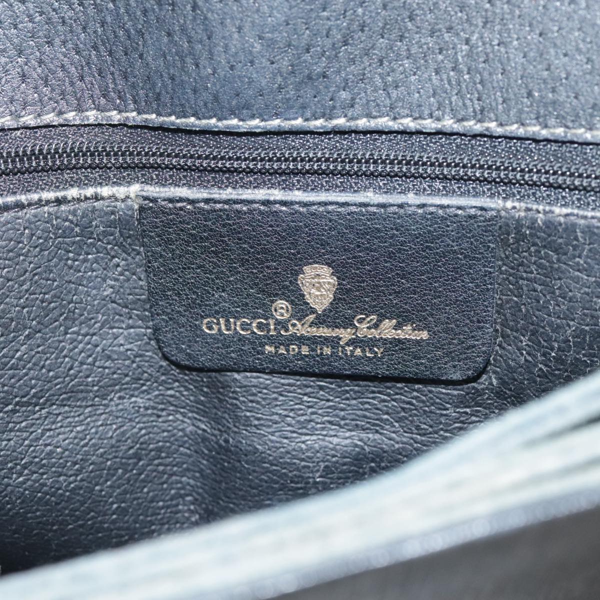 GUCCI GG Supreme Hand Bag PVC Leather Black Gold 116 02 080 Auth 111672