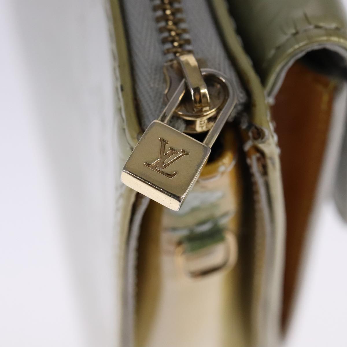 LOUIS VUITTON Monogram Vernis Motto Accessory Pouch Gris M91030 LV Auth 111687