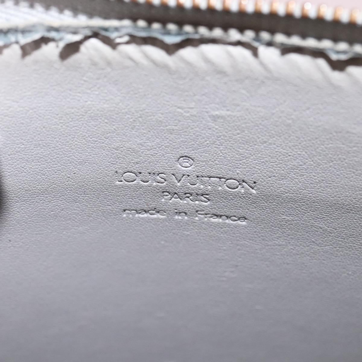 LOUIS VUITTON Monogram Vernis Motto Accessory Pouch Gris M91030 LV Auth 111687