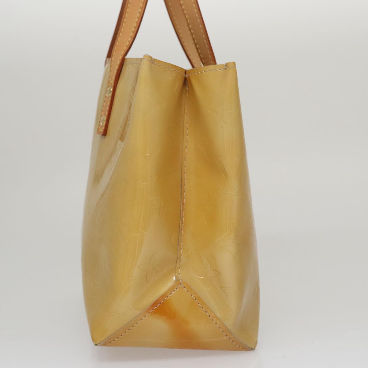 LOUIS VUITTON Monogram Vernis Reade PM Hand Bag Beige M91334 LV Auth 111703