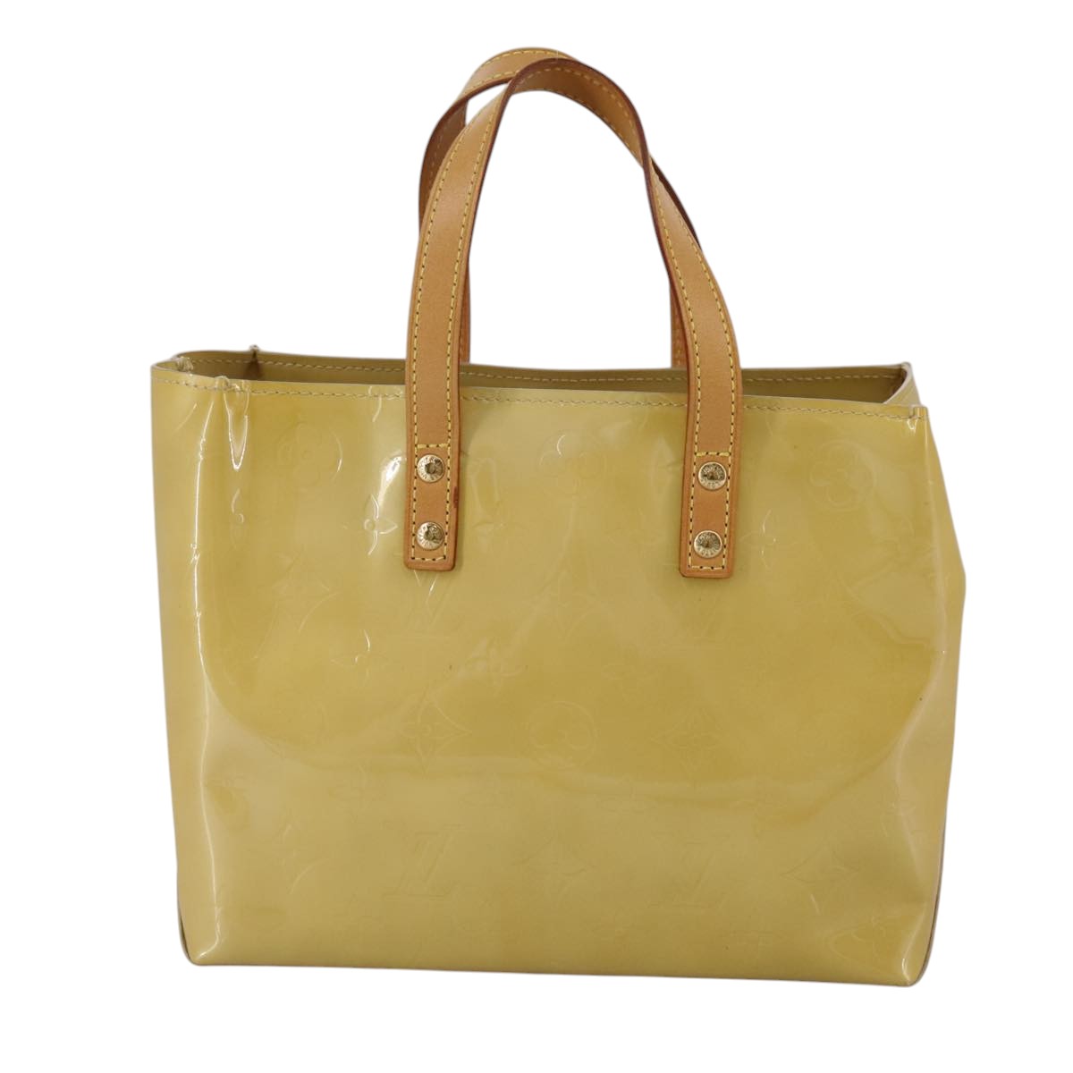 LOUIS VUITTON Monogram Vernis Reade PM Hand Bag Beige M91334 LV Auth 111752