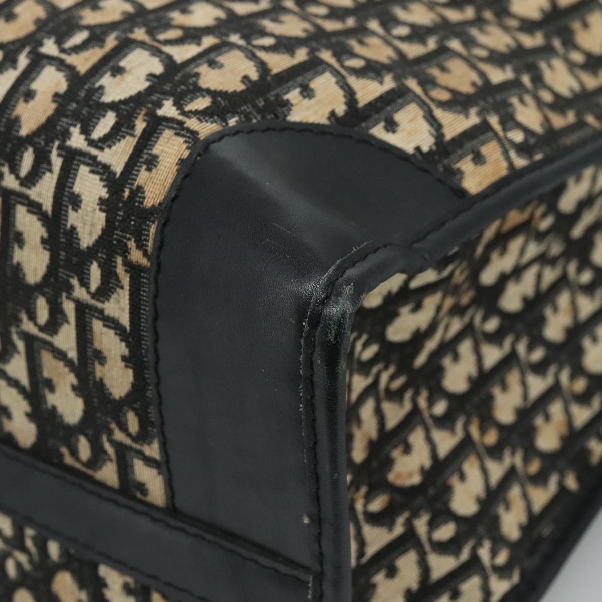 Christian Dior Trotter Canvas Boston Bag Navy Auth 111760