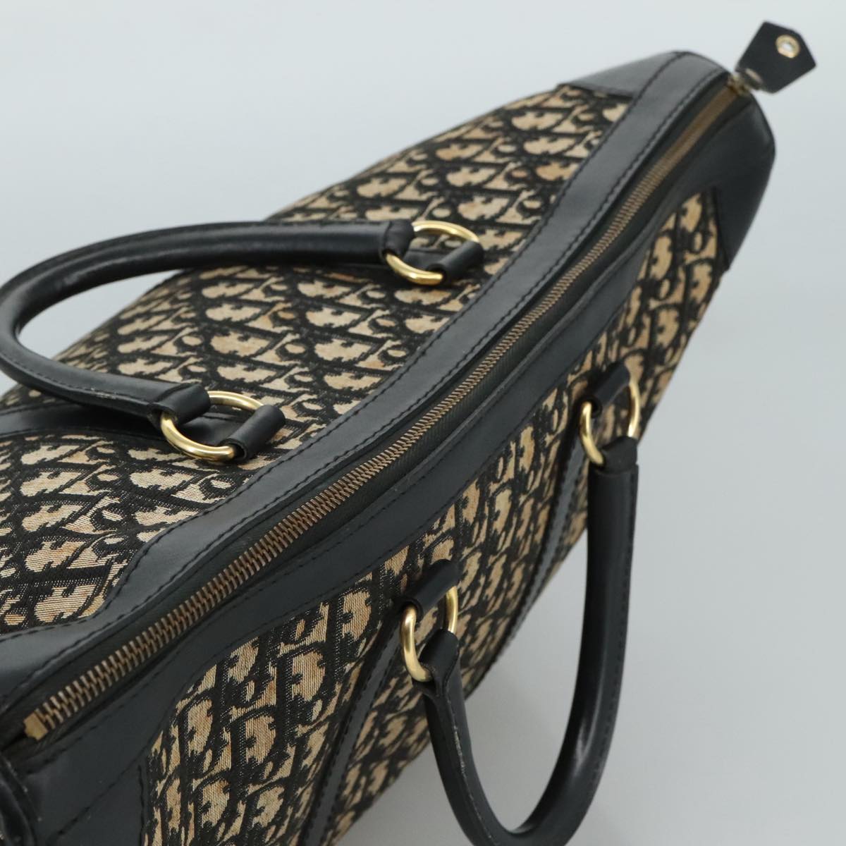 Christian Dior Trotter Canvas Boston Bag Navy Auth 111760