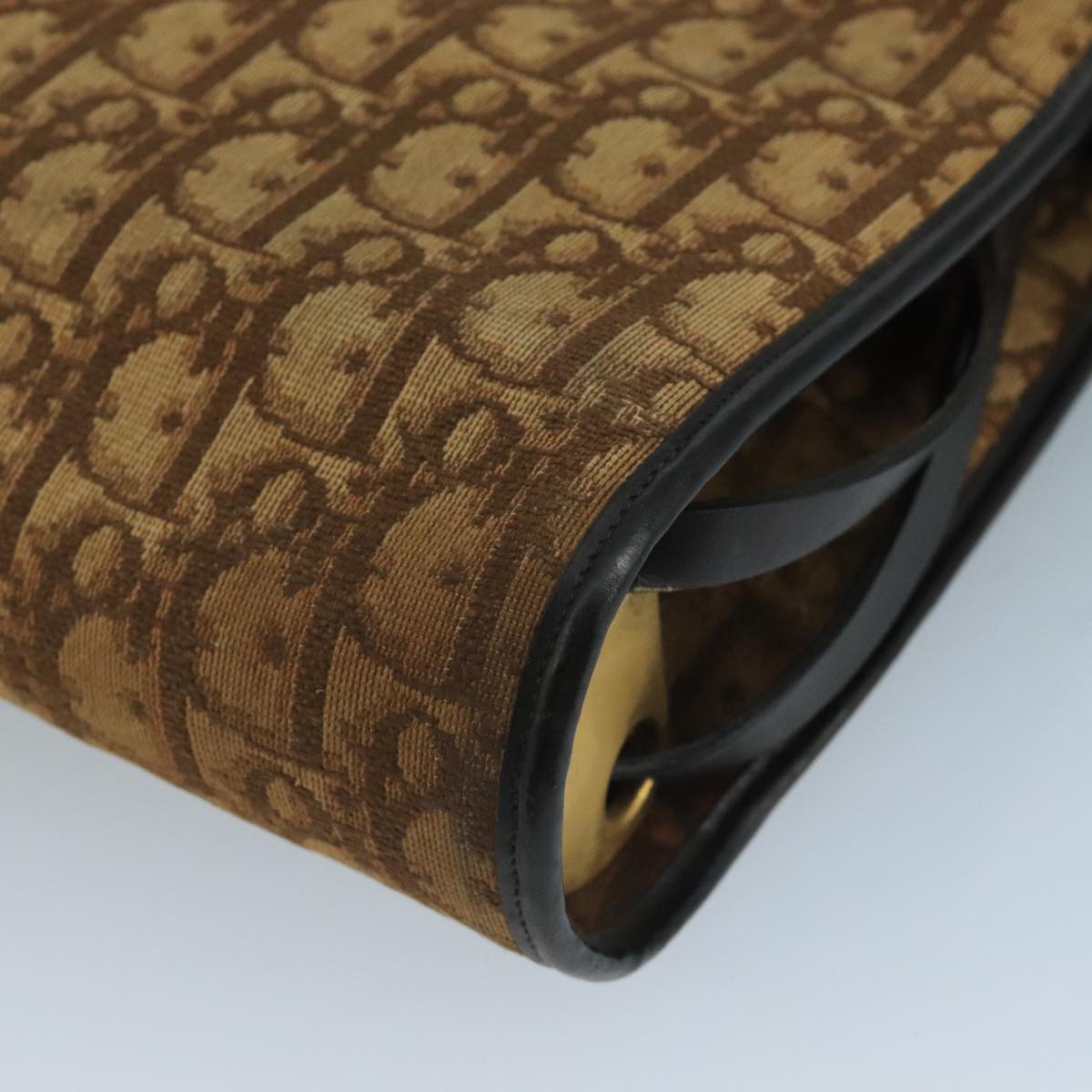 Christian Dior Trotter Canvas Shoulder Bag Brown Auth 111761