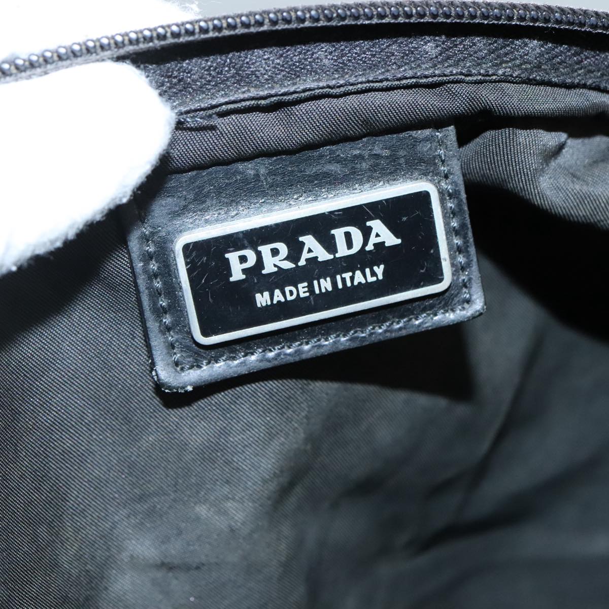 PRADA Shoulder Bag Nylon Black Auth 111765