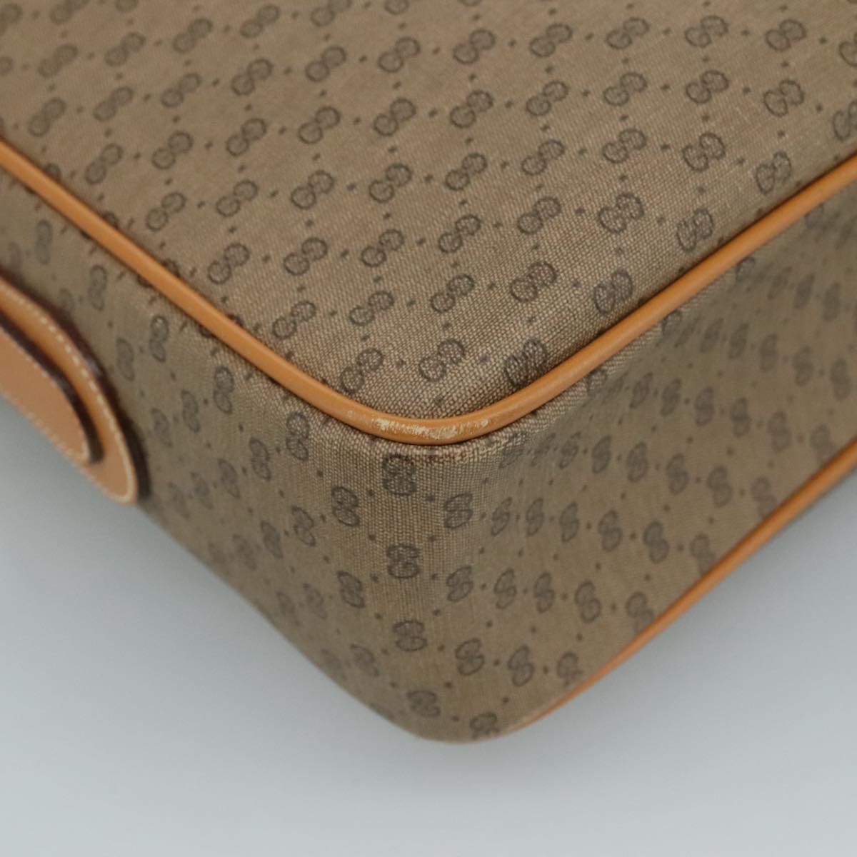 GUCCI Micro GG Supreme Shoulder Bag PVC Beige Auth 111808
