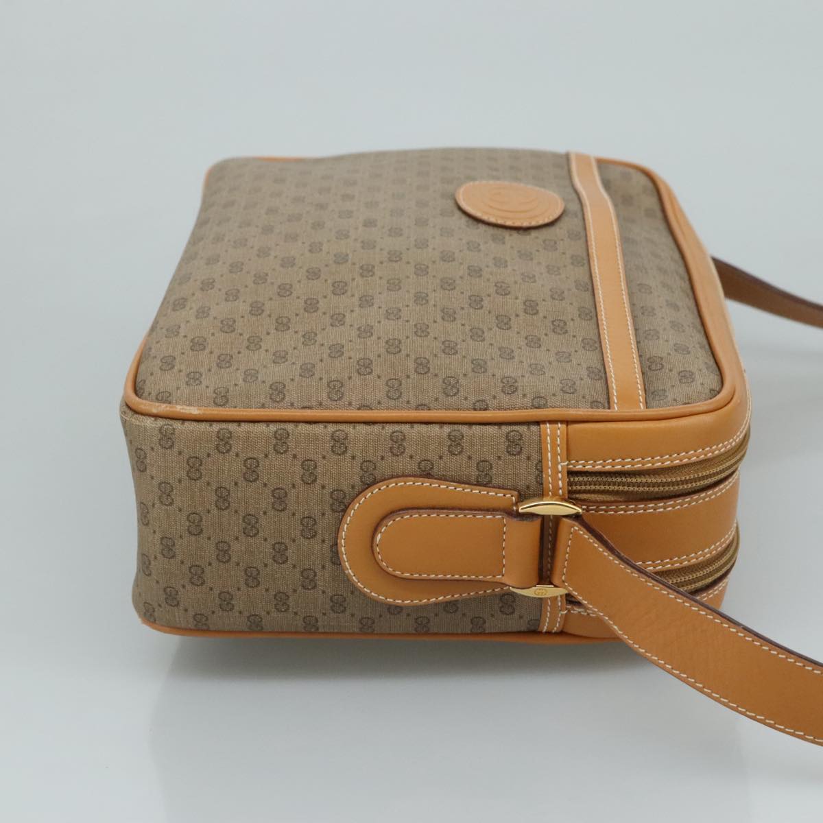GUCCI Micro GG Supreme Shoulder Bag PVC Beige Auth 111808