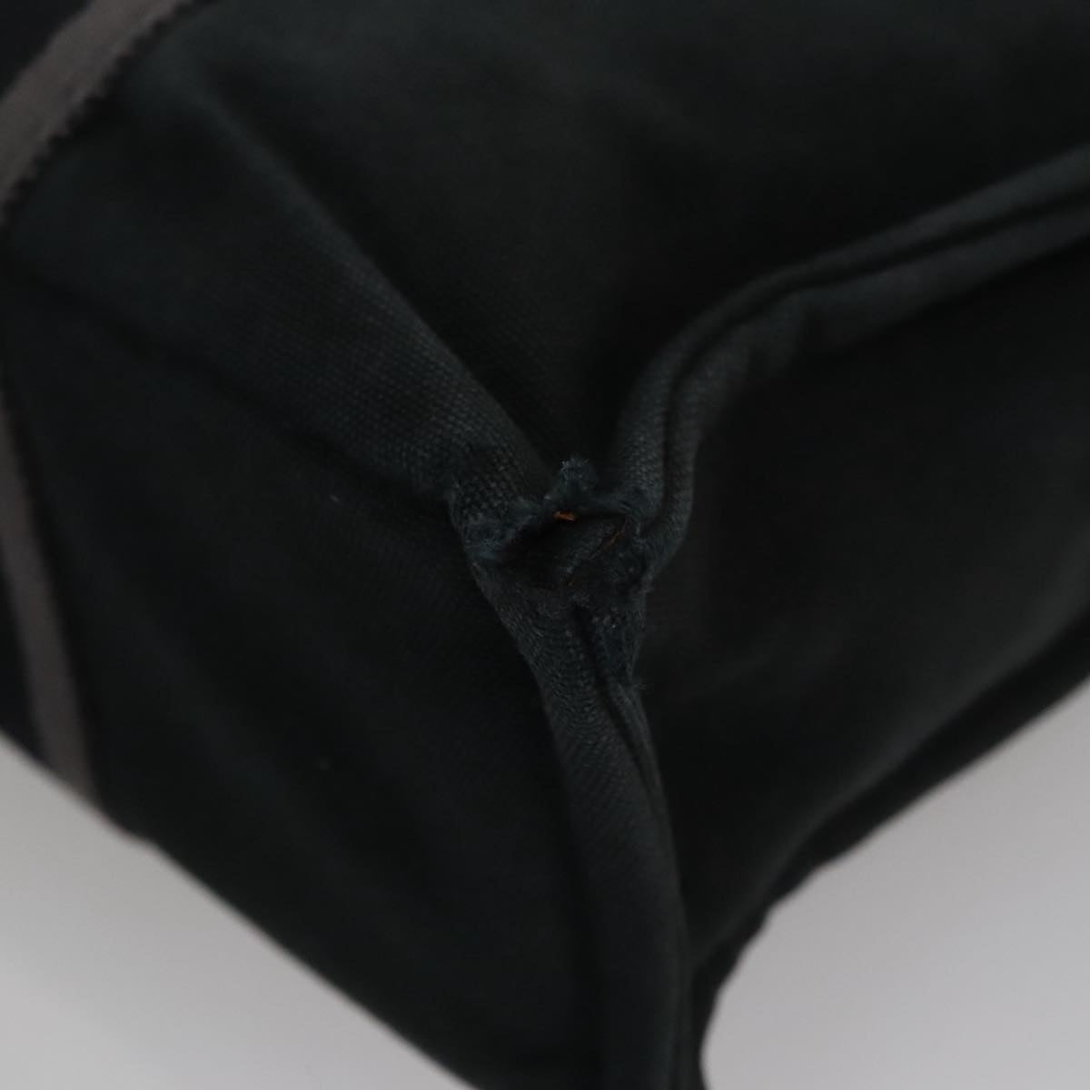 HERMES Fourre Tout PM Hand Bag Canvas Black Gray Silver Auth 111811