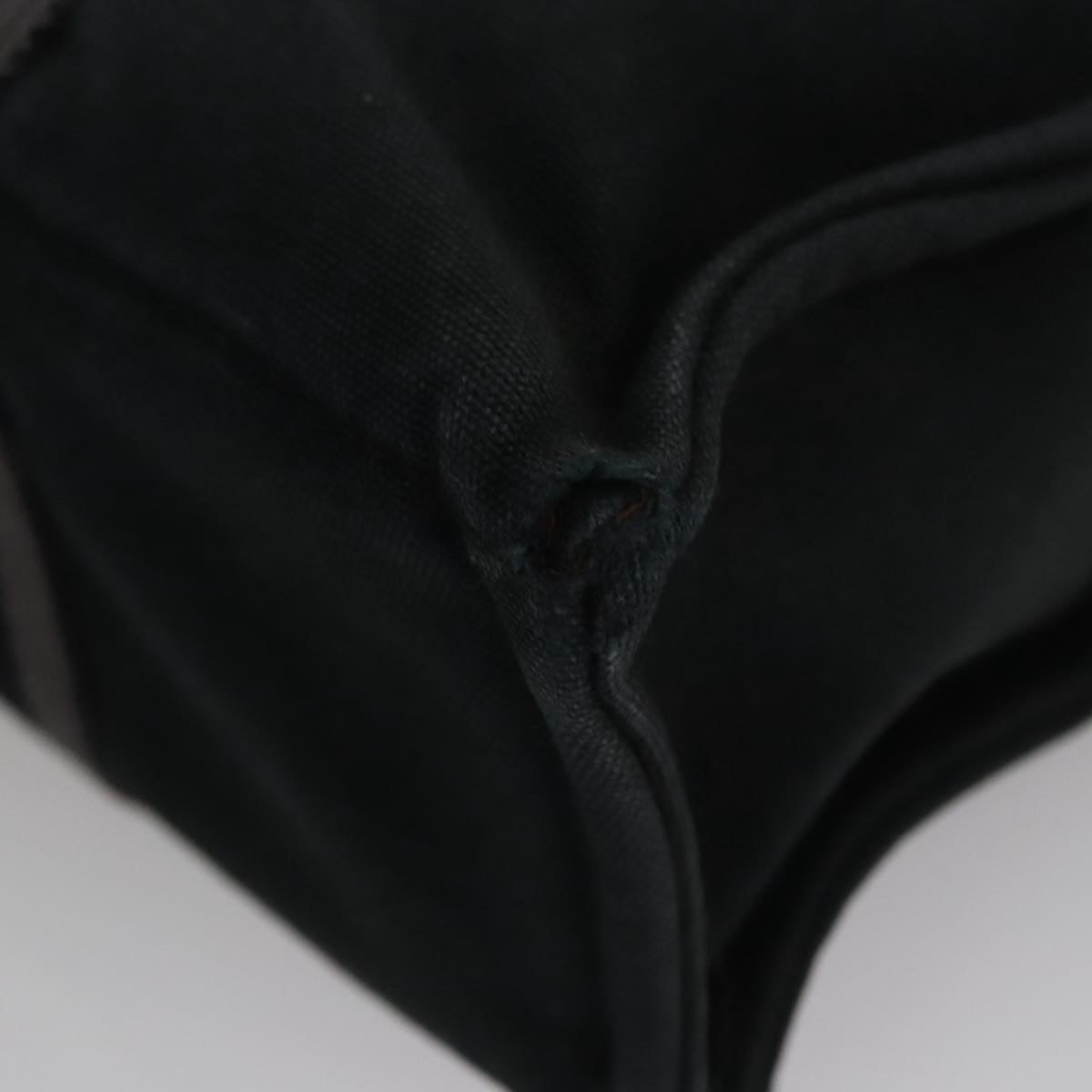 HERMES Fourre Tout PM Hand Bag Canvas Black Gray Silver Auth 111811